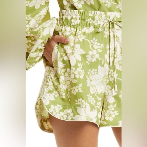 Alemais NWT Leisa Shorts in Organic Cotton in Green Floral Print Size 4 - Picture 6 of 14